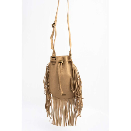 Cartera Flecos Gamuza Vegana Camel
