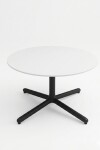 Mesa de centro TB-33 redonda baja Tapa blanca base negra