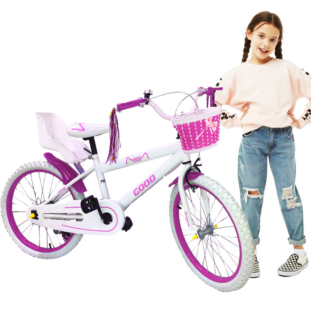 Bicicleta Infantil Rodado 20 Con Rueditas Auxiliares Rosa
