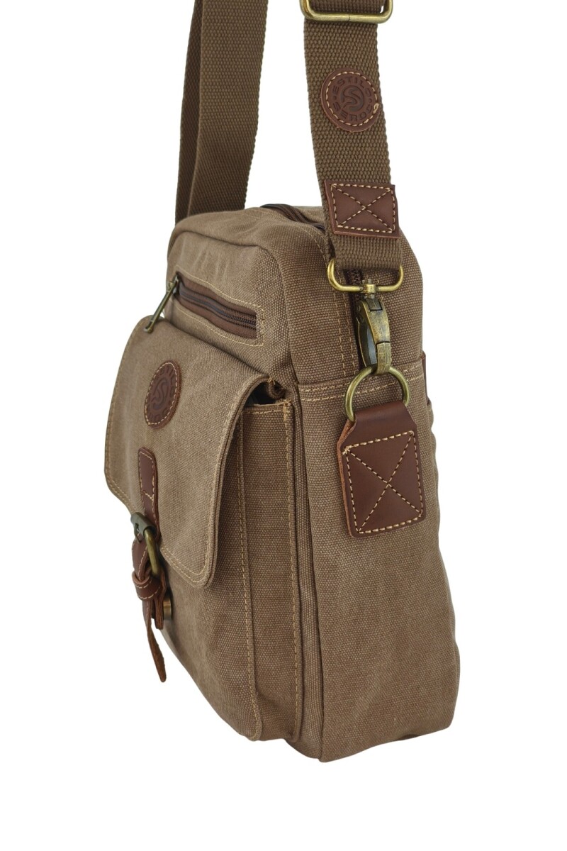 Morral cruzado en Lona Vintage Marrón
