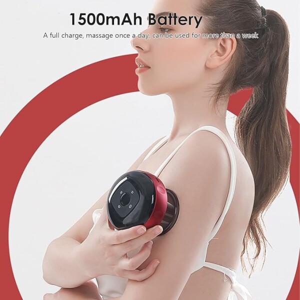 Masajeador Eléctrico Ventosa Vacío Recargable Terapeutico Color Rojo