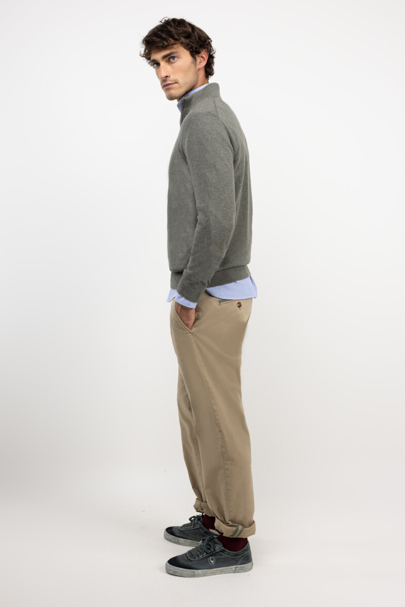 Sweater Medio Cierre Verde