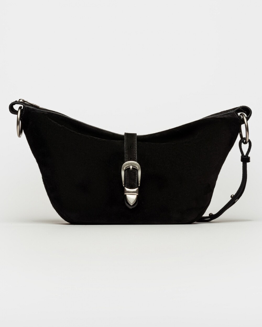 Bolso Bambu en cuero gamuza Negro