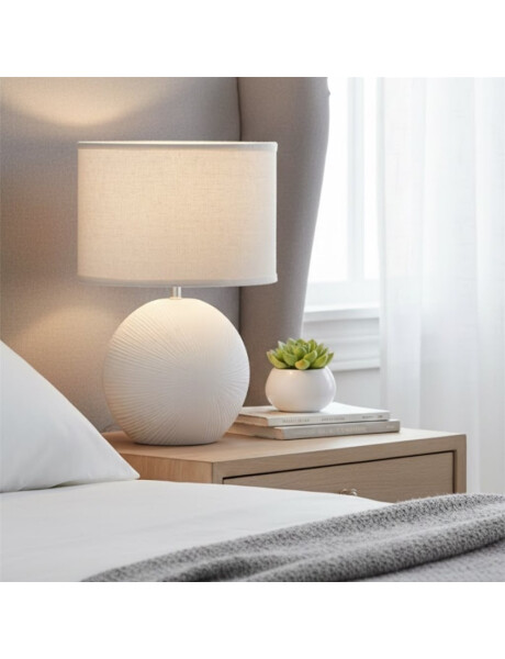 LAMPARA DE MESA CERAMICA 37x19x54CM LINEAS BLANCO LAMPARA DE MESA CERAMICA 37x19x54CM LINEAS BLANCO