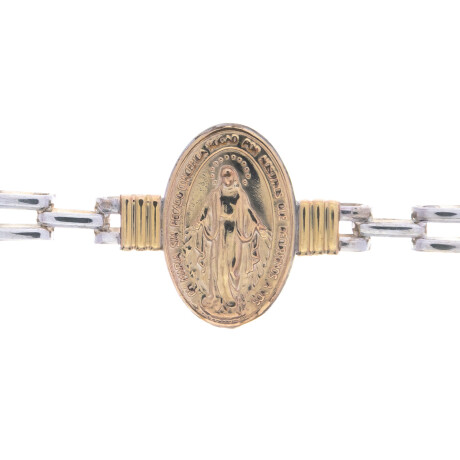 Pulsera plata 925 y double en oro 18 ktes, MILAGROSA Pulsera plata 925 y double en oro 18 ktes, MILAGROSA