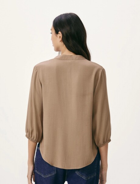 BLUSA MANGA 7/8 MARRÓN