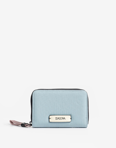 Billetera Zip Round Billetera Con Strap Aqua - Acqua Claro
