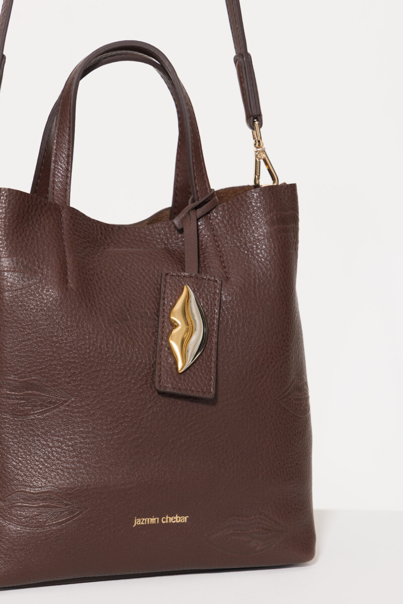 TOTE KISSES SMALL Marron