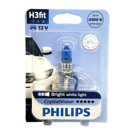 LAMPARA - HALOGENA 12V 55W H3 CRYSTAL VISION BLISTER X1 PHILIPS LAMPARA - HALOGENA 12V 55W H3 CRYSTAL VISION BLISTER X1 PHILIPS
