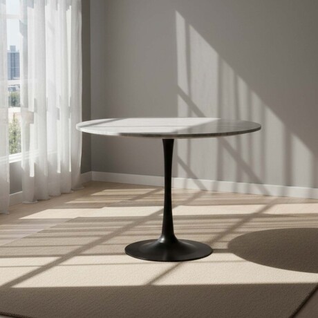 MESA DE COMEDOR MARMOL NEGRO TULIP