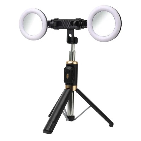 Palo Selfie Stick Trípode Extensible c/Bluetooth y Doble Luz Negro