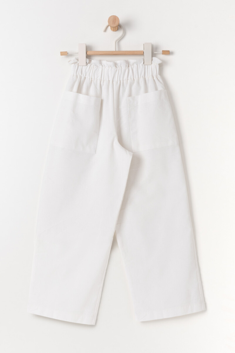 Pantalón ancho liso - Blanco 