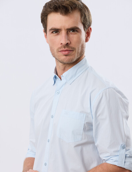 CAMISA CUADROS DE ALGODÓN Celeste