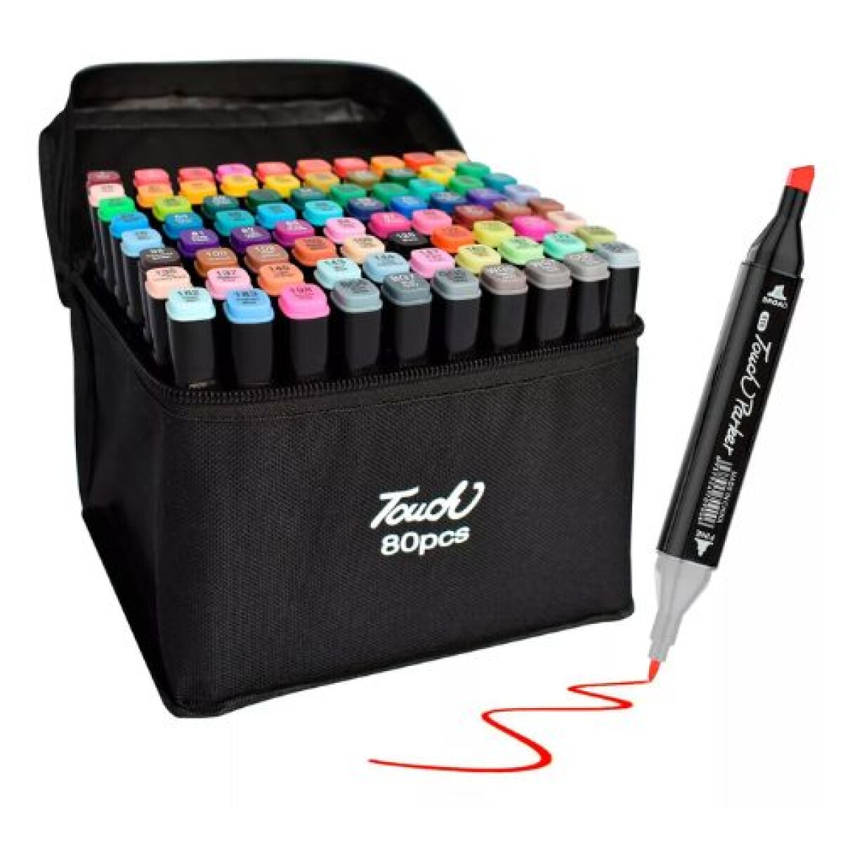 Set 80 marcadores doble punta con estuche - Set 80 Marcadores Doble Punta Con Estuche 