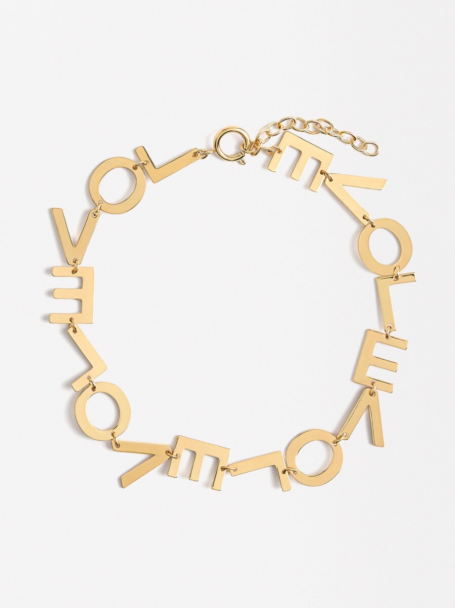 Collar Corto Love - dorado 