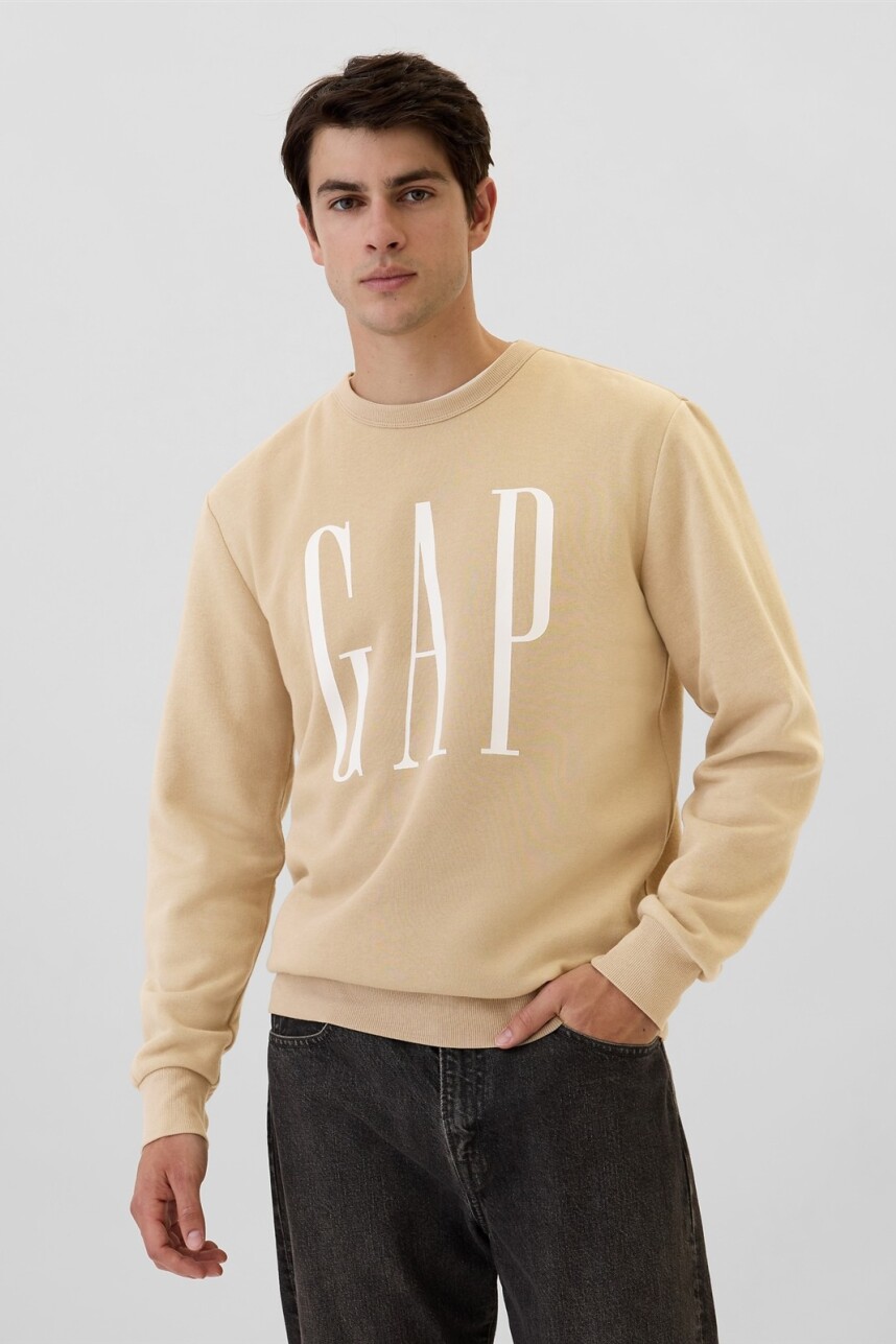 Buzo Deportivo Logo Gap Hombre Khaki