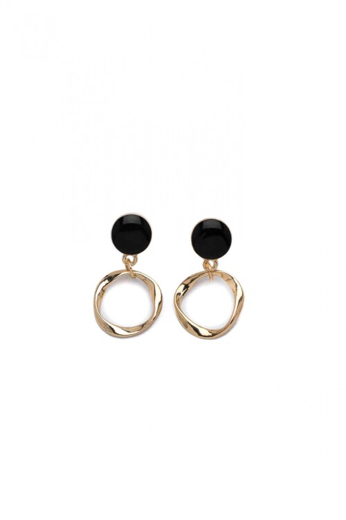 Caravanas Dot Dorado/Negro