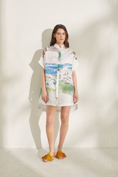 VESTIDO JAPON PRINT Agua