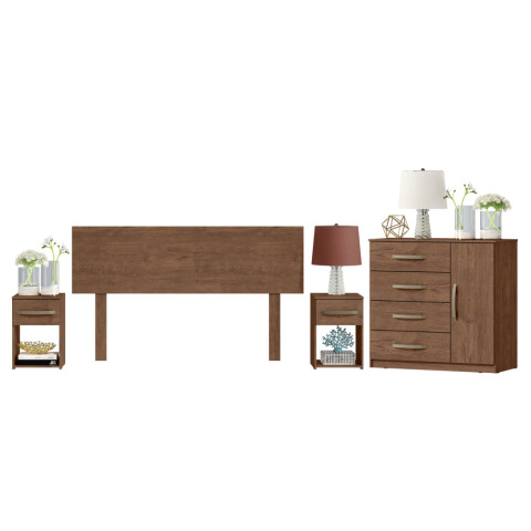 Combo Respaldo, 2 Mesas de Luz y Cómoda - MDP - Dakar Combo Respaldo, 2 Mesas de Luz y Cómoda - MDP - Dakar