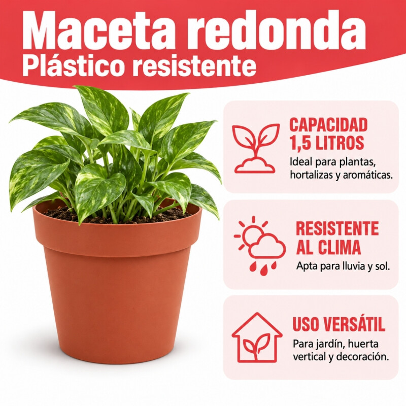 Maceta 1,5 lts TERRACOTA