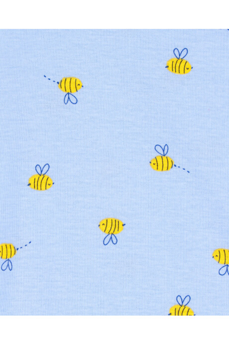 Pijama cuatro piezas de algodón, dos pantalones y dos remeras, diseño floral Sin color