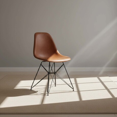 SILLA DE COMEDOR PU-Y-METAL MARRON ANTOLOGIA