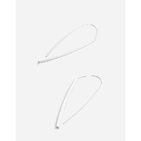 Aros Colgantes De Barrita Plateado Rodio