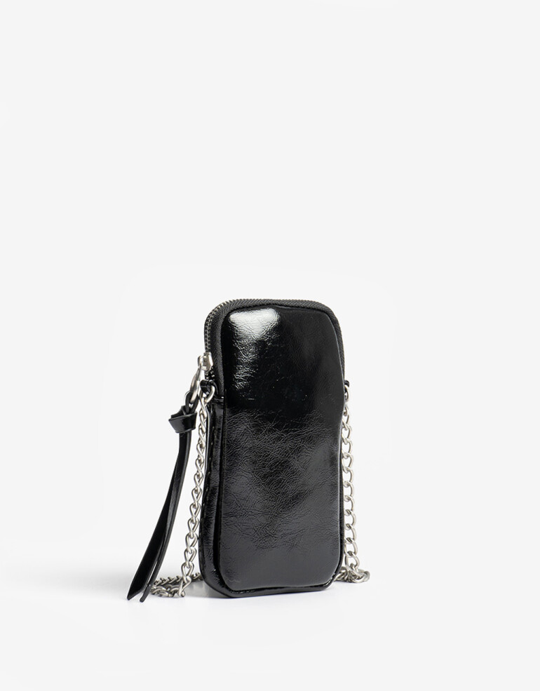 Marro chica varios Portacelular Efecto Charol - Negro