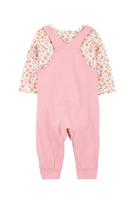 Set dos piezas de algodón, enterito y remera, bolsillo conejita Set dos piezas de algodón, enterito y remera, bolsillo conejita