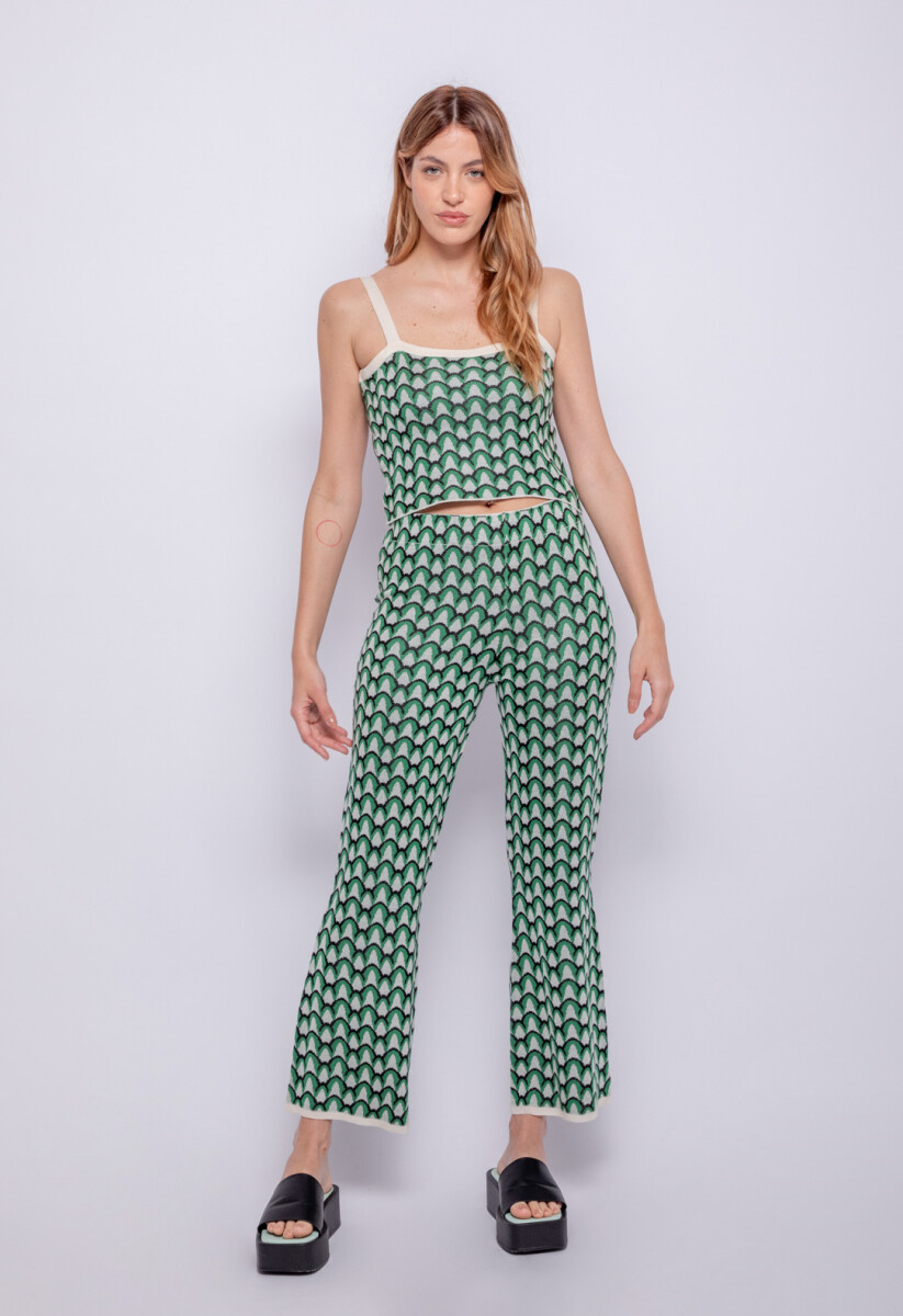 PANTALÓN RETRO - Verde Esmeralda 