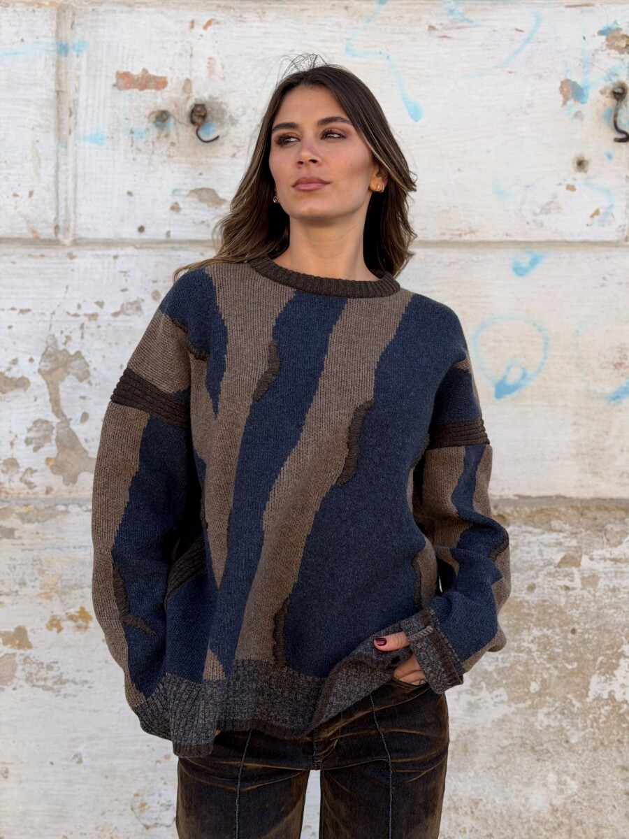 SWEATER ZEBRO - AZUL 