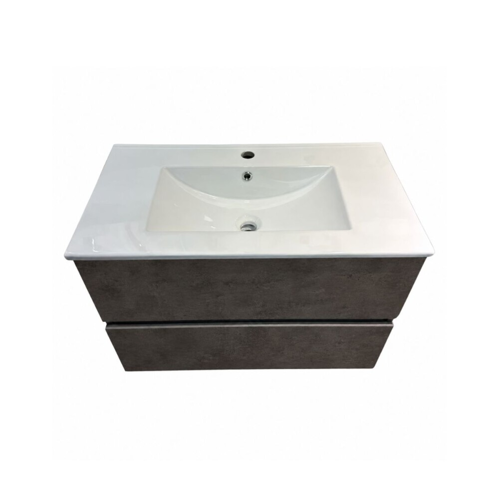 Mueble de baño 2 cajones Gris Oscuro 80cm Mueble De Baño 2 Cajones Gris Oscuro 80cm