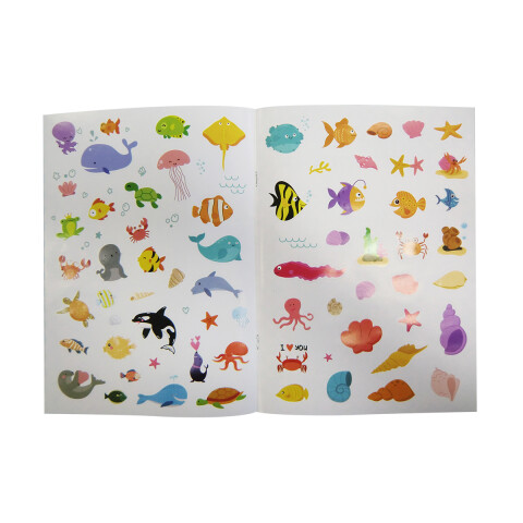 Libro para Colorear con Pegotines 26 x 19 cm Oceano