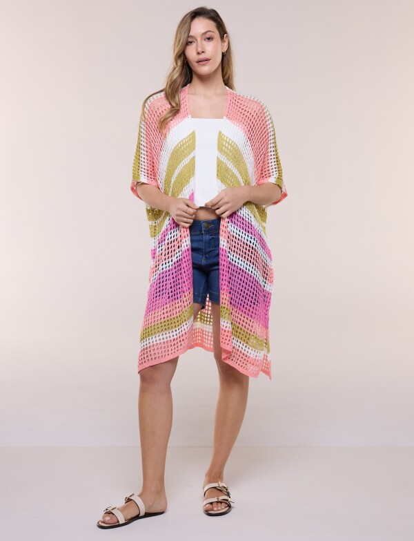 Kimono Calado MULTI/CORAL
