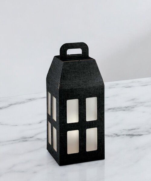 Caja linterna 18x18x39,5 cm. SETA NERO