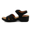 Wonder Sandalia Dama Confort Tiras Cruzadas C/ Pulsera Y Velcro Negro-negro