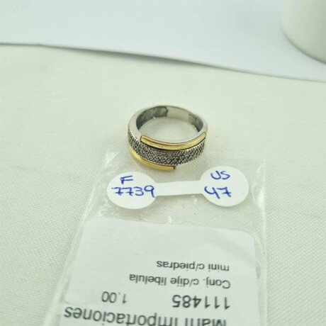 Anillo de Plata 925 con double de Oro 18k y Circonias. Anillo de Plata 925 con double de Oro 18k y Circonias.