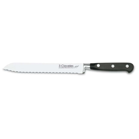 Cuchillo Pan 20Cm Caja Pvc Mango Forge 3 Claveles Negro