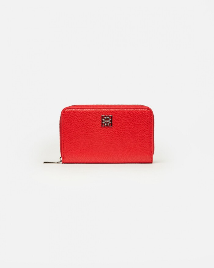 Billetera Mint en efecto cuero Rojo