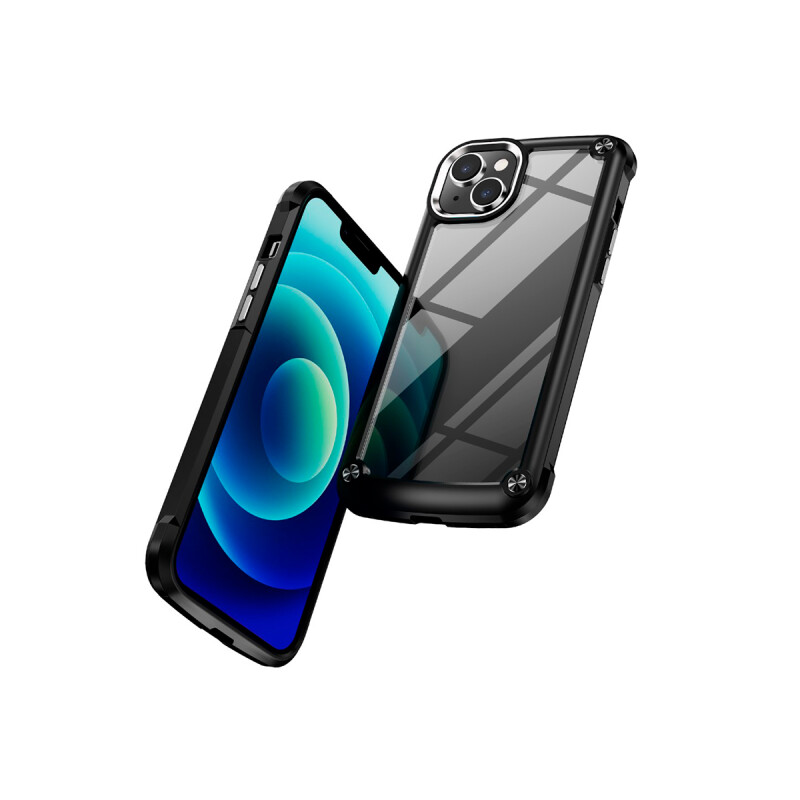 Protector transparente iPhone 15 bordes color negro Protector Transparente Iphone 15 Bordes Color Negro