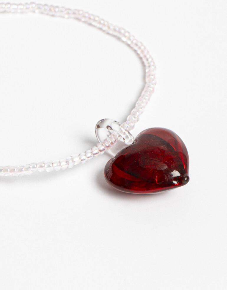 Pulseras Flexibles Con Dijes Pulsera Flexible Beads Y Corazón - Dorado