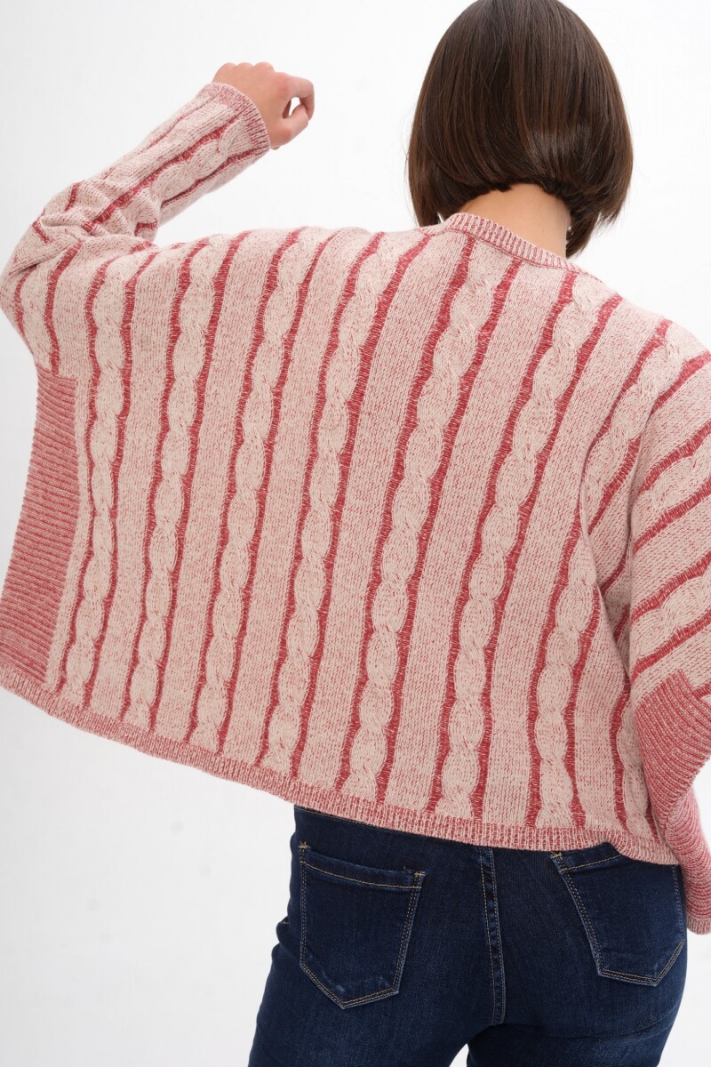 Sweater Oceano Crop Crudo/Bordeaux