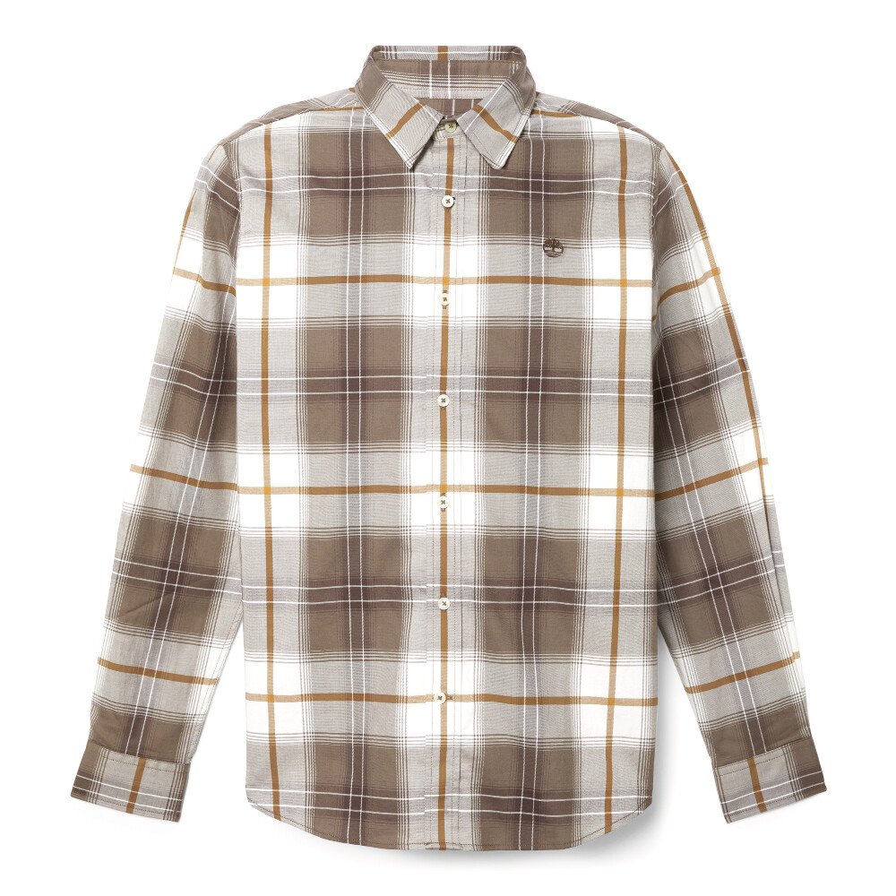 Camisa Peached Twill Check Hombre Chocolate Chip YD