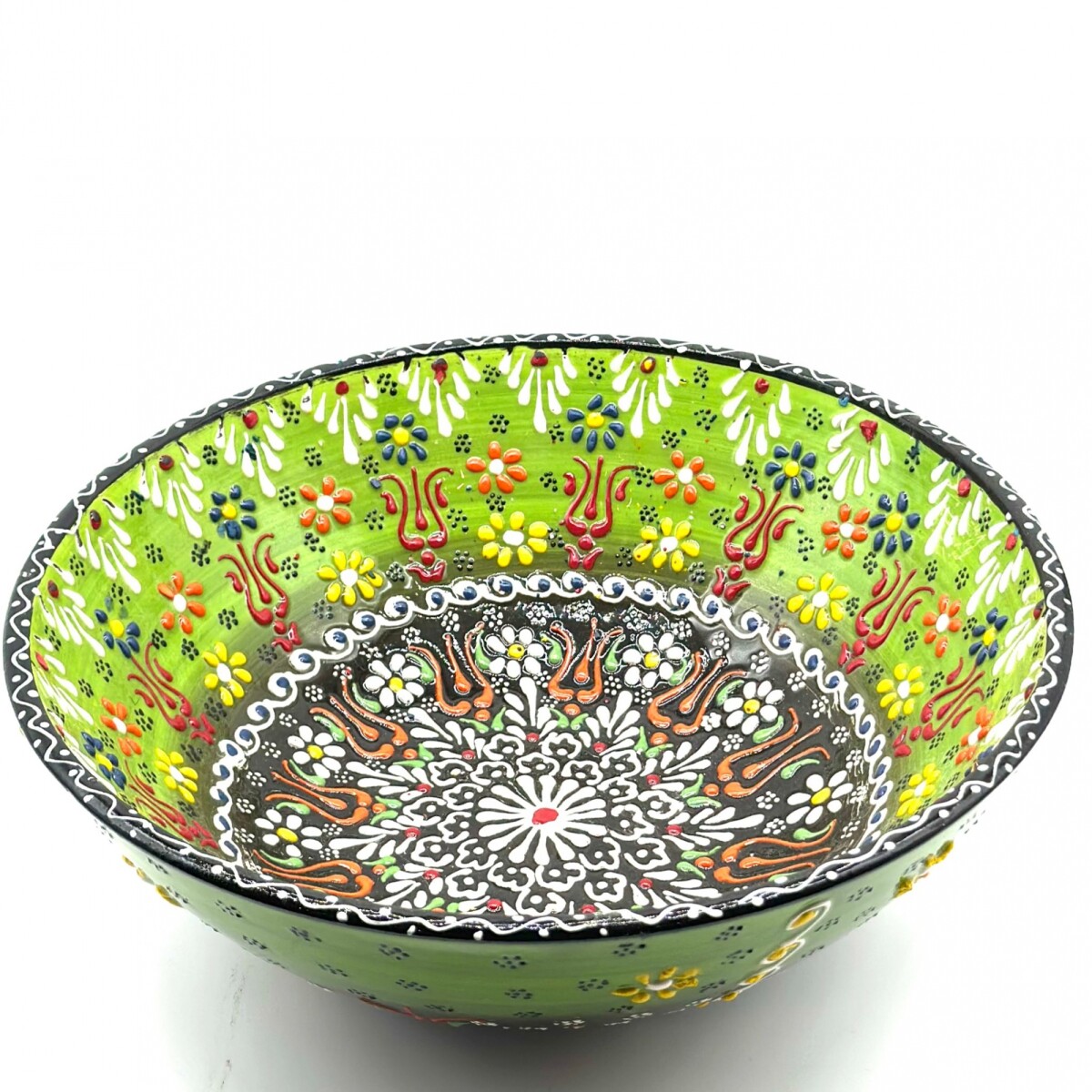 Bowl de cerámica pintado 30 cm - Verde 