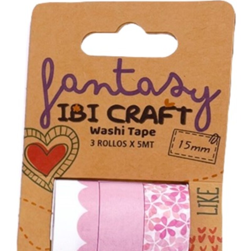 Cinta adhesiva ibi craft pack x 3 tonos tonos rosa Cinta Adhesiva Ibi Craft Pack X 3 Tonos Tonos Rosa