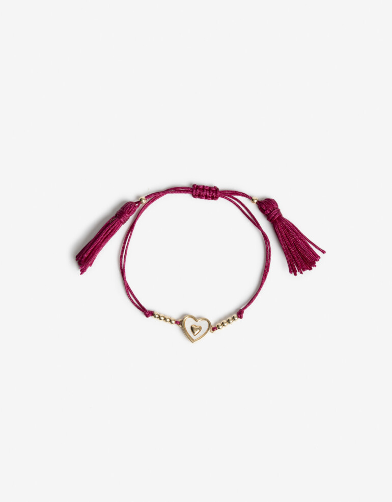 Pulseras Flexibles Metal Pulsera Flexible Cordón Corazón - Dorado