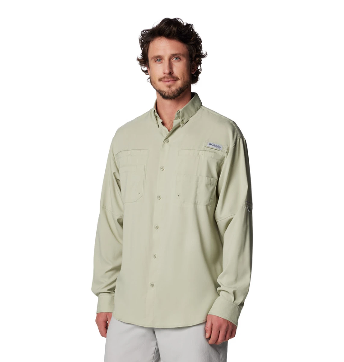M Tamiami II LS Shirt - Collegiate Navy - Smokey Sage 