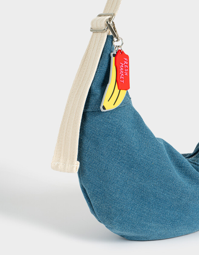 Bandoleras Bandolera Denim Con Charm - Azul Celeste