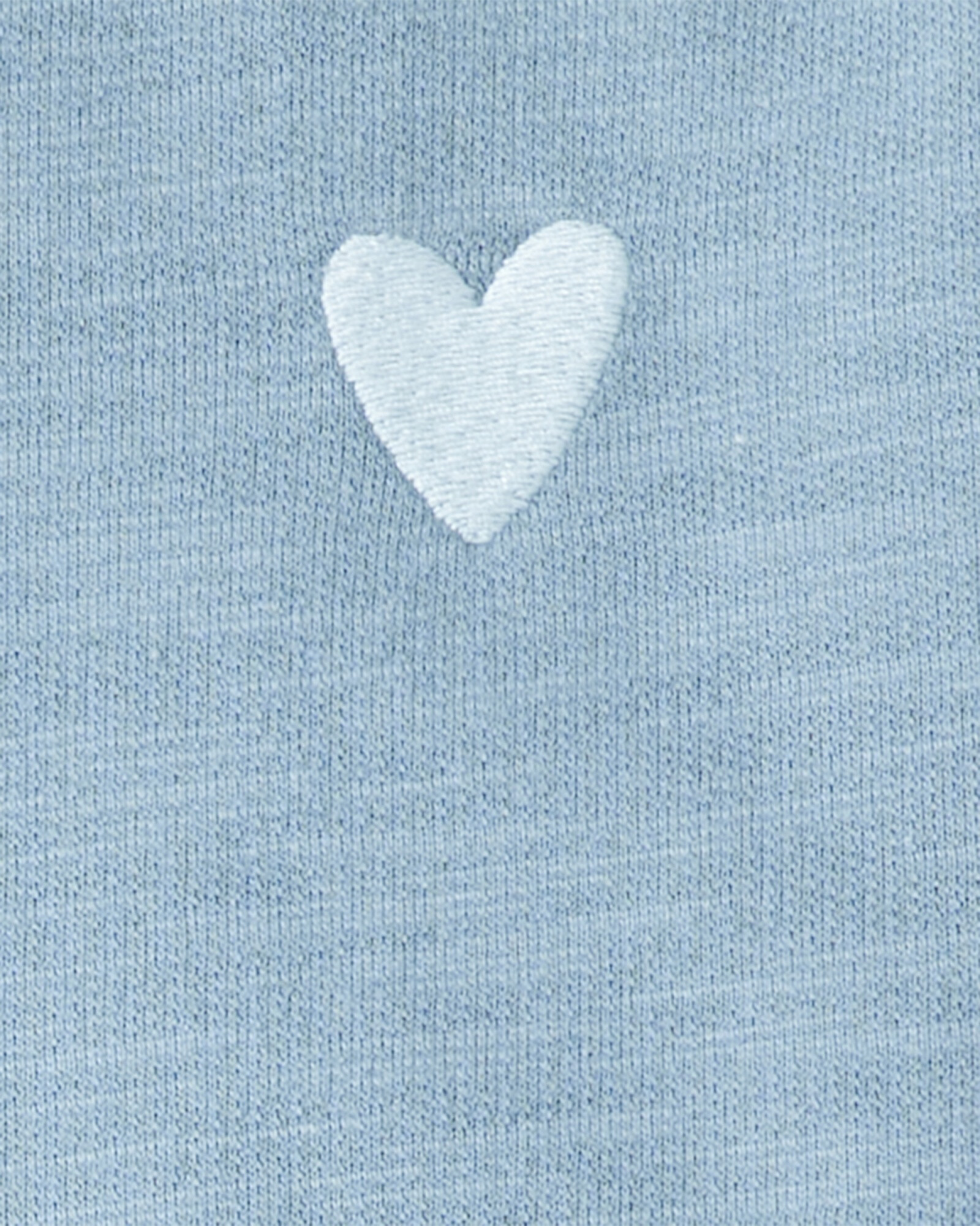 Saco de algodón, azul con bordado corazón Sin color