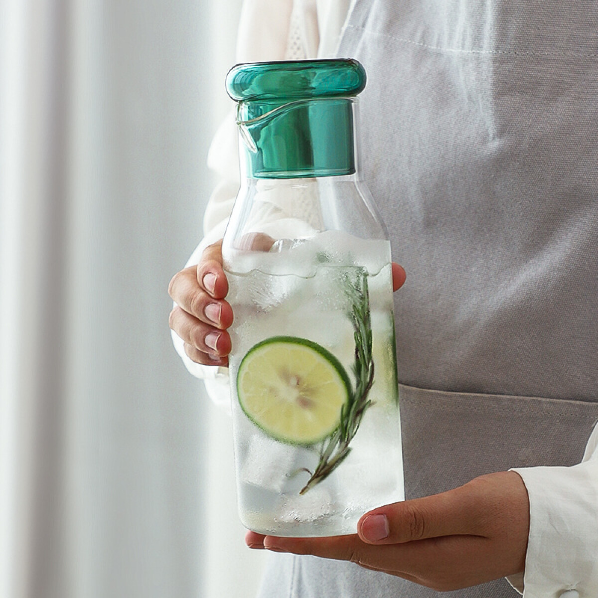 Decantador de Vidrio con Vaso 700ml - Verde 